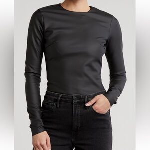 Good American Black Fitted Bodysuit